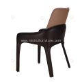 Italian minimalist brown and black leather armest chairs